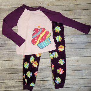 Wonder Nation Cupcake Purple Pajamas Sleep Set - 2pc Long Sleeve & Pants…
